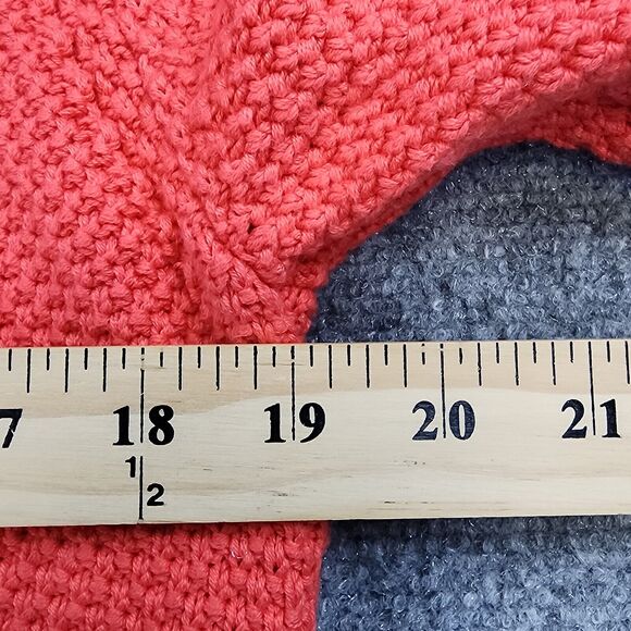 LL Bean Sweater Womens Large Pink Coral Chunky Knit Button Down Cozy Cardigan - Picture 6 of 14